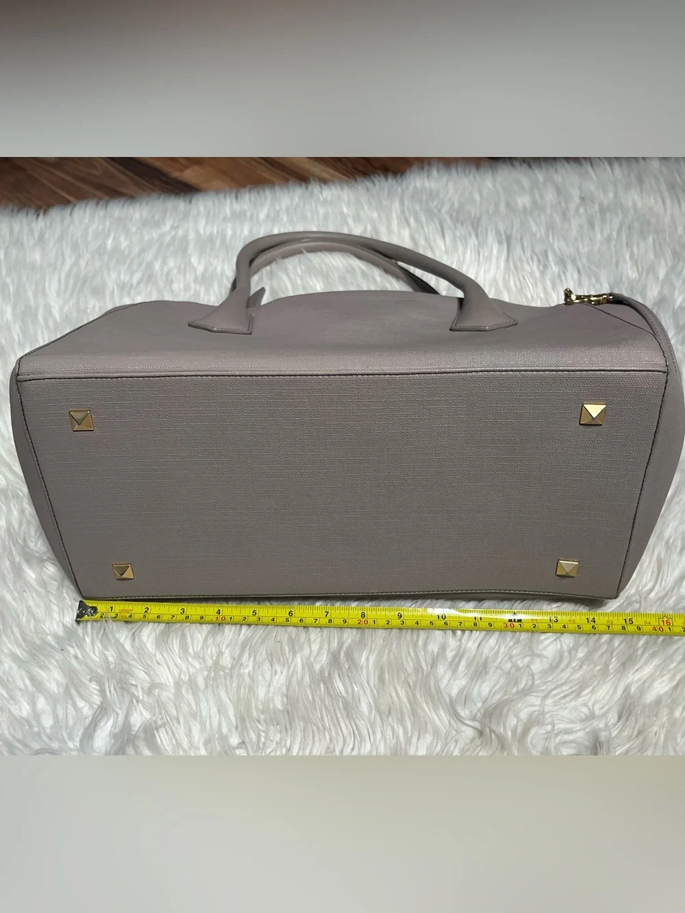DAGNE DOVER Signature Legend Coated Canvas Large Laptop Tote Bag Gray / Taupe